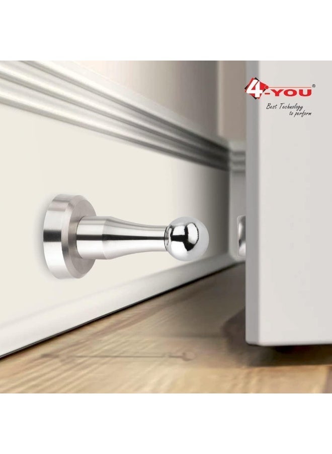 صدادة باب مغناطيسية أنيقة من الستانلس ستيل مع براغي ، سدادة باب شديدة التحمل للمنزل والمكتب عبوة من 5 قطع) - Image 4